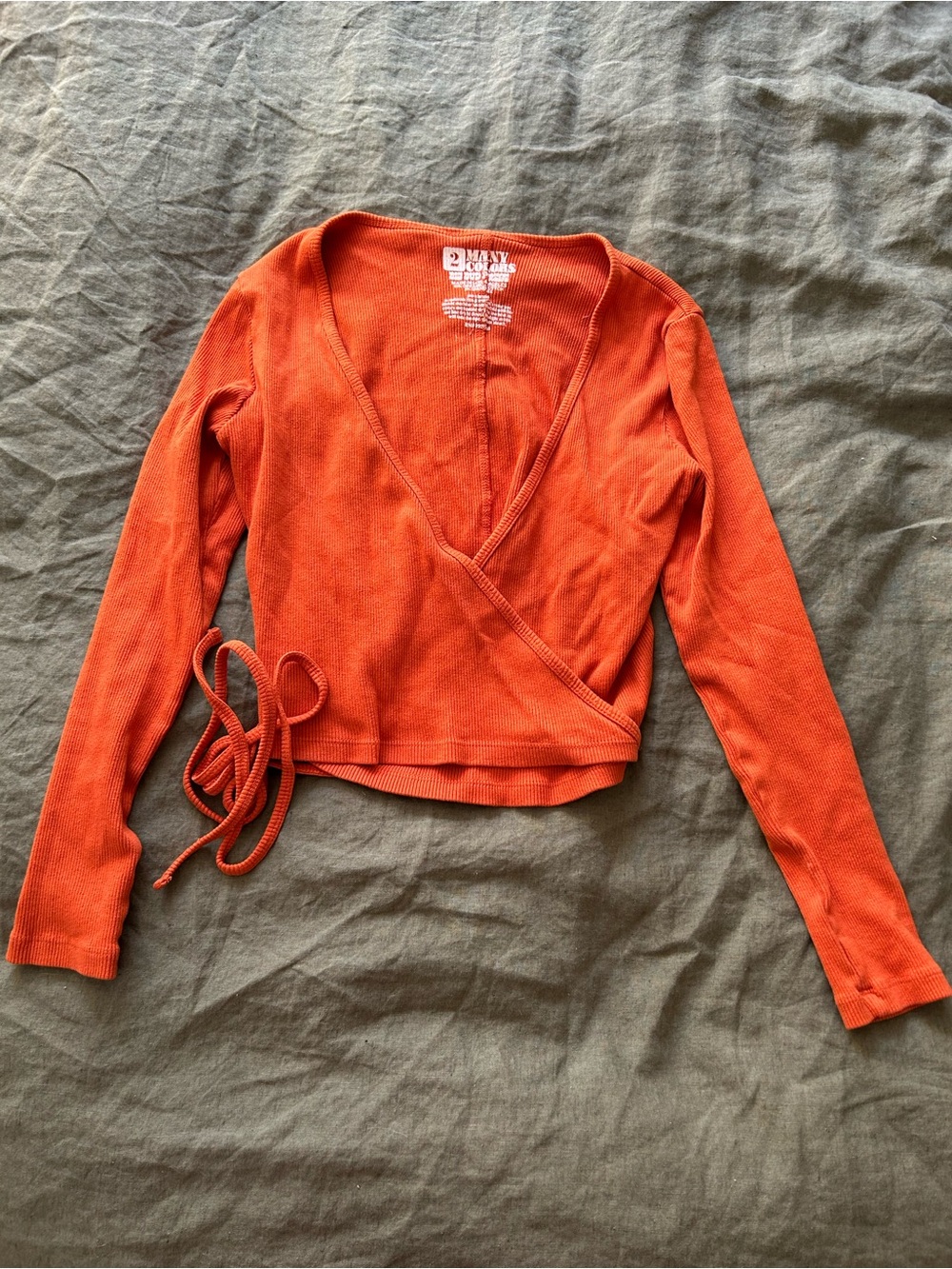 Big Bud Press Orange Wrap Crop Top - Women's Long Sleeve